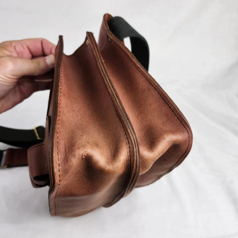 VTG J.W. HULME CO. Leather Shotgun Shell Bag Pouch USA Made Clays Skeet Hunting